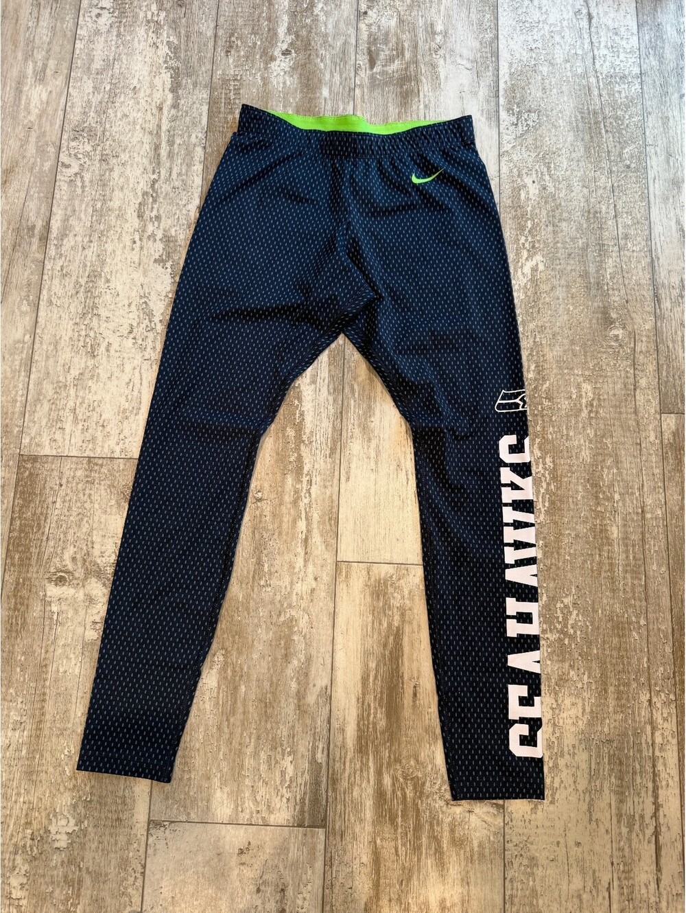 Nike Seahawks Womens M NFL Team Leggings Navy Green